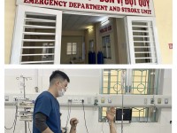 Hình ảnh bệnh nhân đang điều trị tại Khoa cấp cứu - Đơn vị Đột quỵ, BVĐK tỉnh